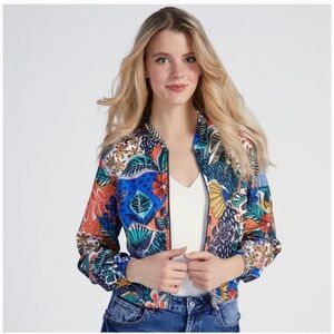 Molly Bracken Red and Blue Bomber Jacket